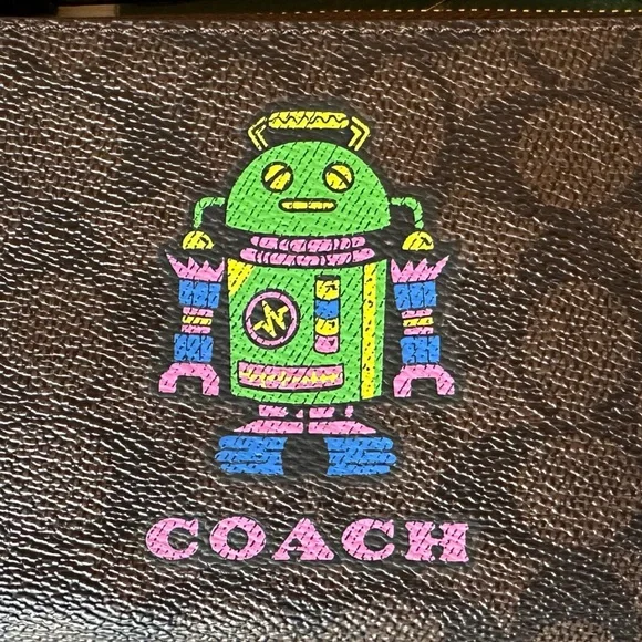 🤖 Cosmic Coach Robot Corner Zip Wristlet NWT - Picture 8 of 14